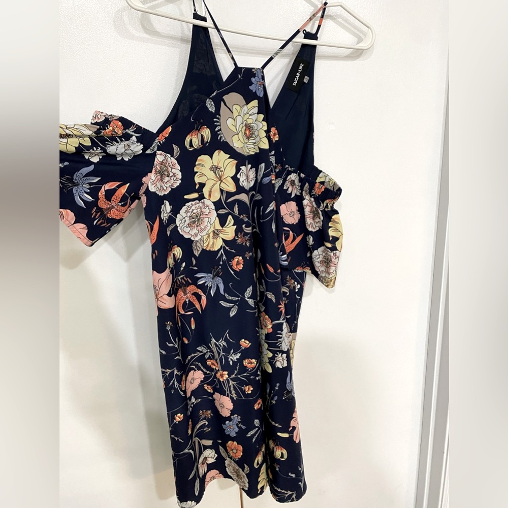 Cold Shoulder Floral Dress